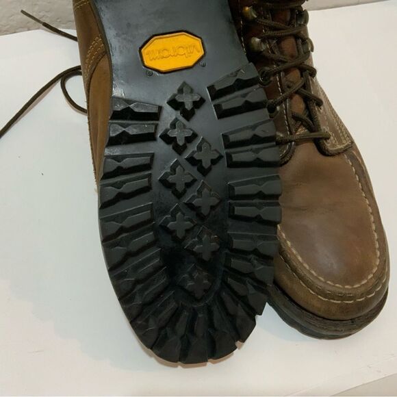 Eddie Bauer Mens Ankle Boots Brown Leather  Lace Up 10.5 M - Picture 14 of 15